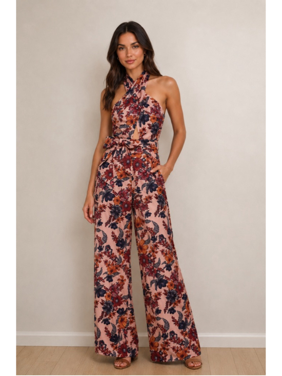Finders Keepers Pants - Finders Keepers Women's Floral Sleeveless Maxi Wide Leg Jumpsuit Size XS